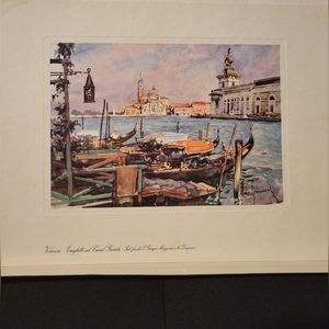 Alfredo Paulon Stresa 1960's Vintage Print, "Venice", Wall Art, Italy‎